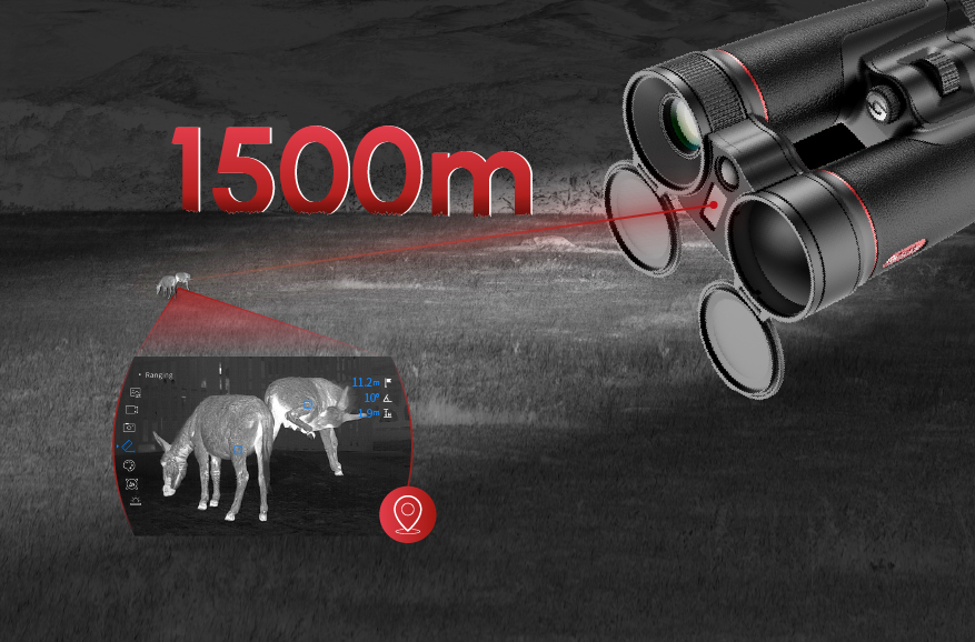 Telémetro a laser<br>Ponto de mira de precisão