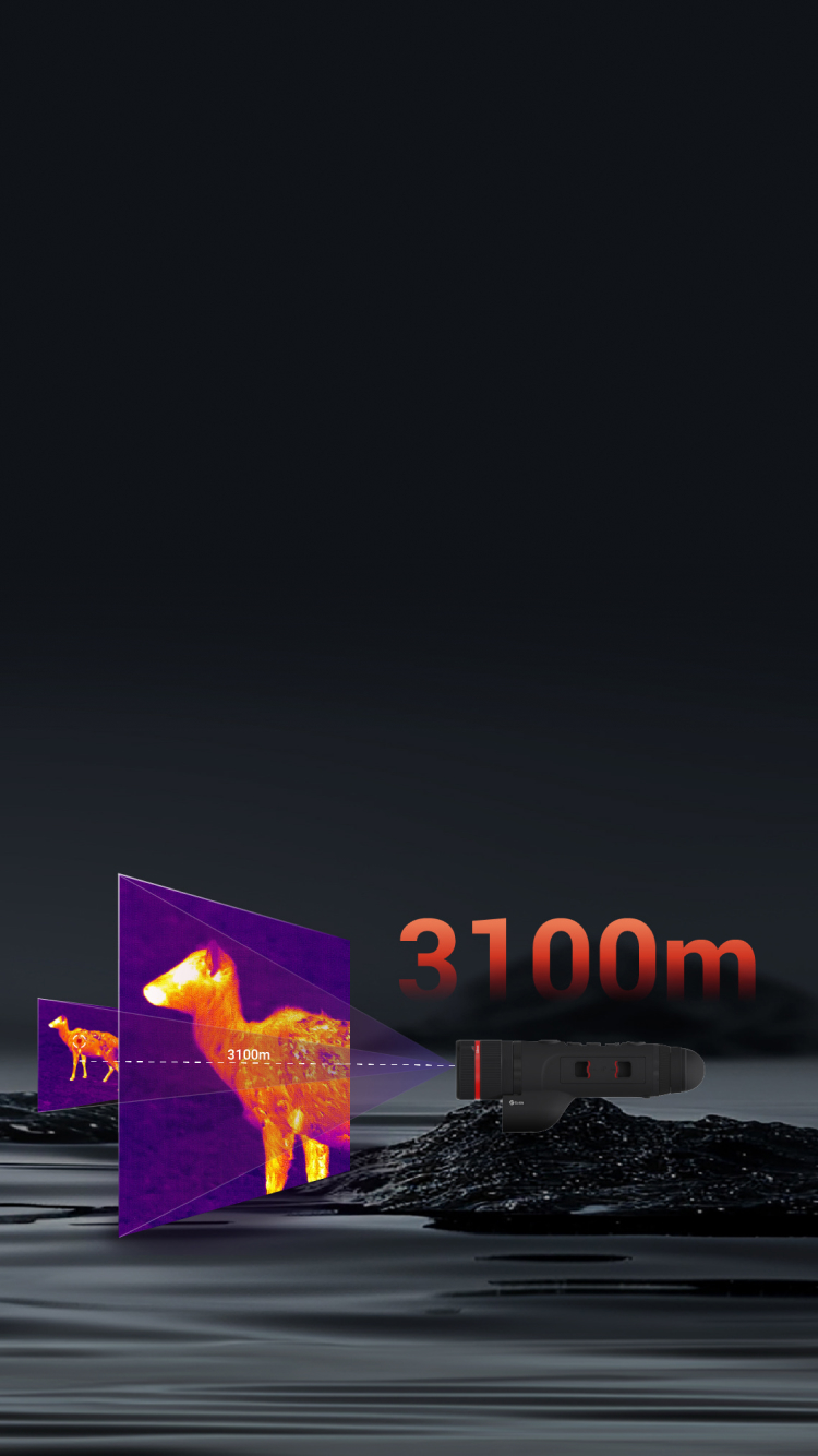Zoom ótico de 3x, distância de deteção até 3100 m