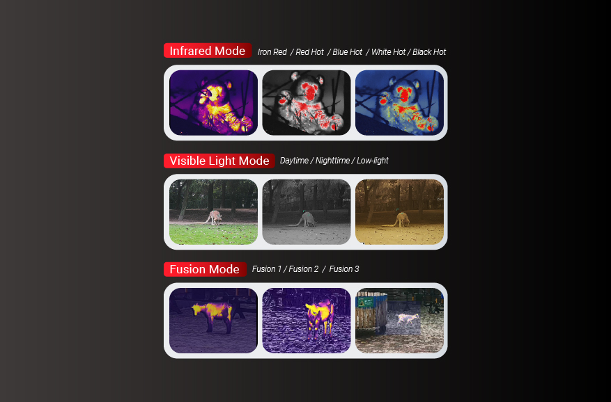 Modos de visualização multiespectral combinados