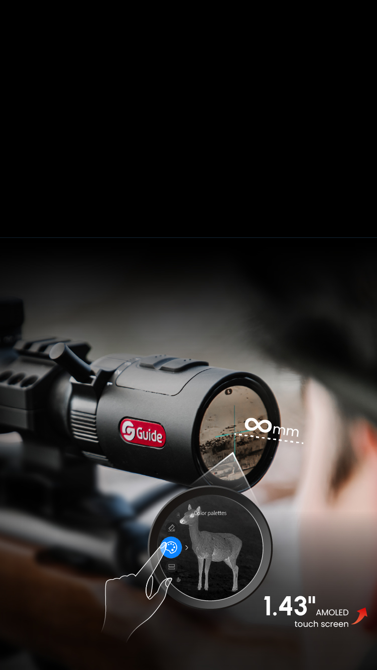 Toque para controlar <br>Distância ocular infinita