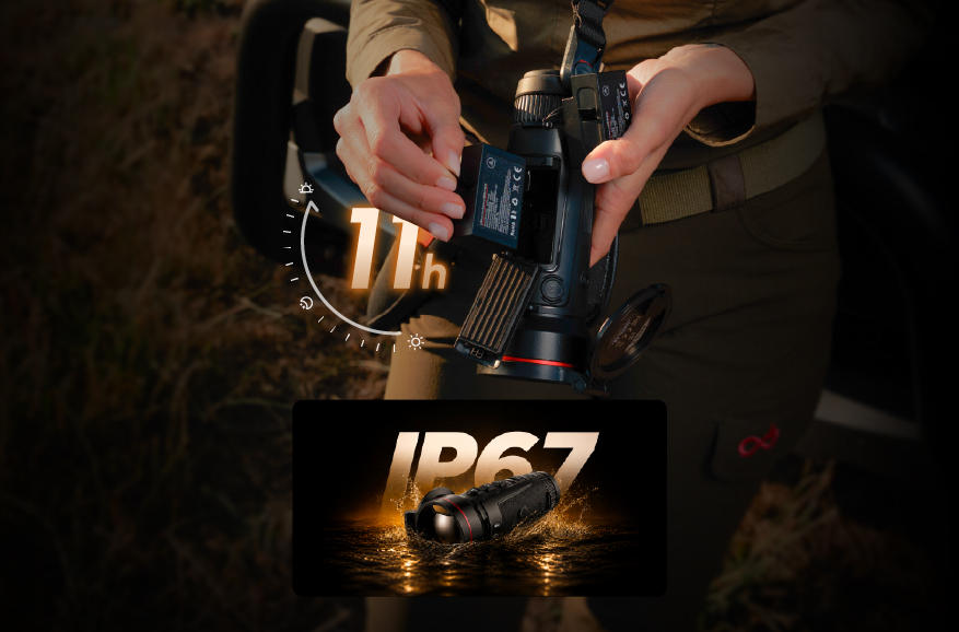 Classificação de impermeabilidade IP67, design com duas baterias